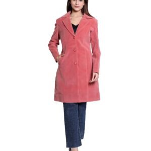 CUT Women's Long Overcoat | Elegant Slim Fit Winter Jacket | Formal Office Wear | Stylish Outerwear with Button Closure & Side Pockets for All Seasons