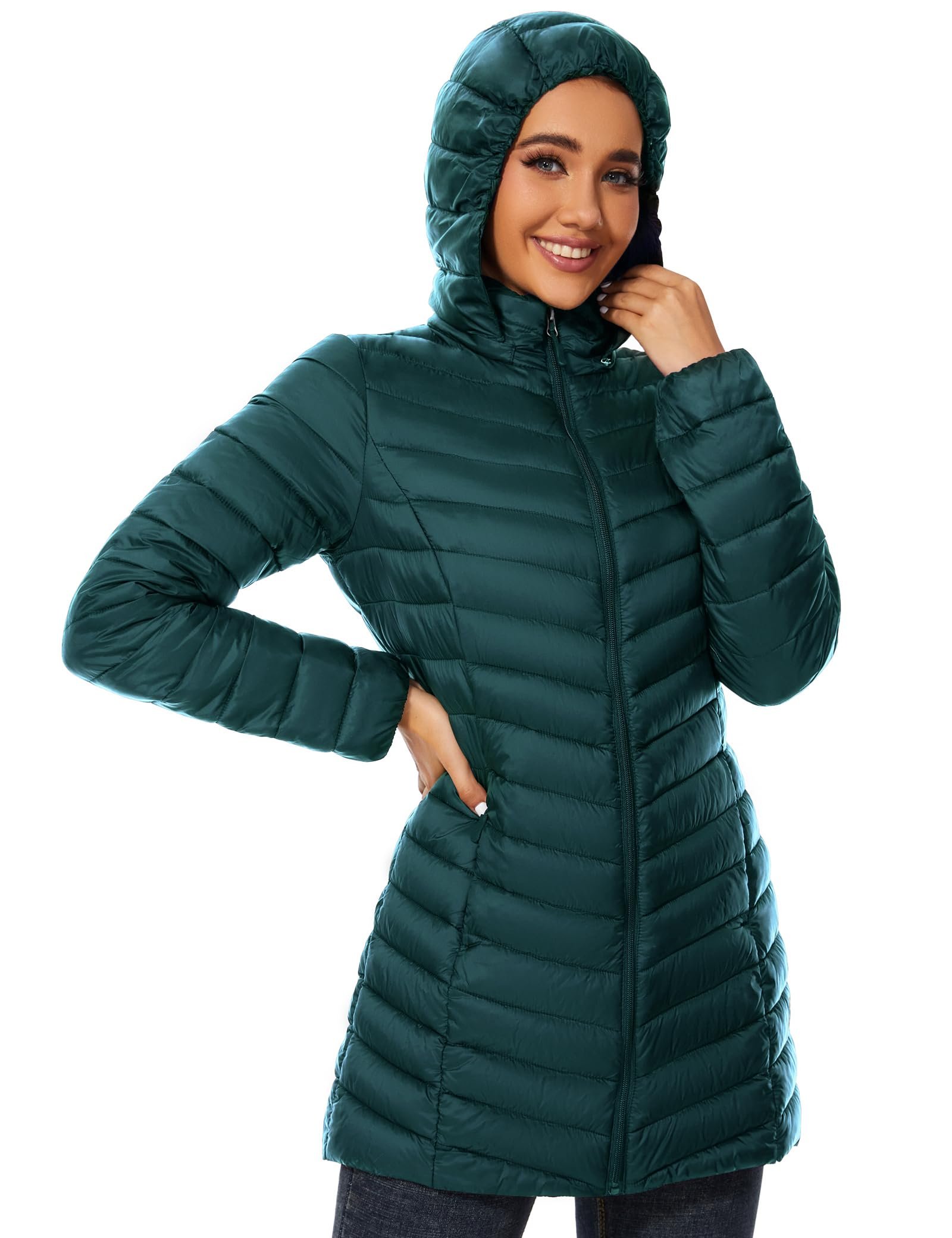 Women's Hooded Lightweight Packable Puffer Jacket - Image 2