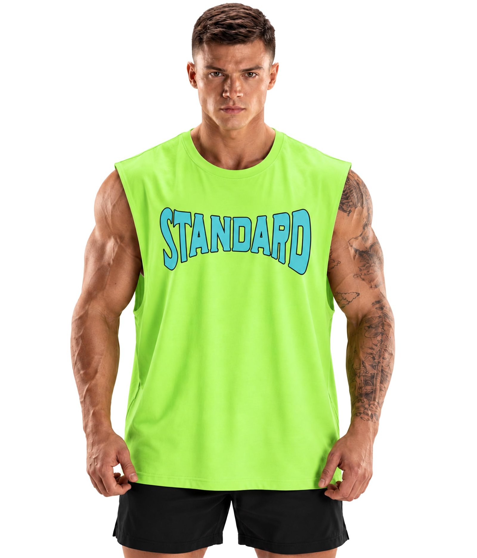 ® Men's 100% Cotton Tank Top | Round Neck Sleeveless Gym Vest | Loose Fit Casual Sportswear T-Shirt | Breathable & Lightweight Fitness Wear for Workout & Active Wear