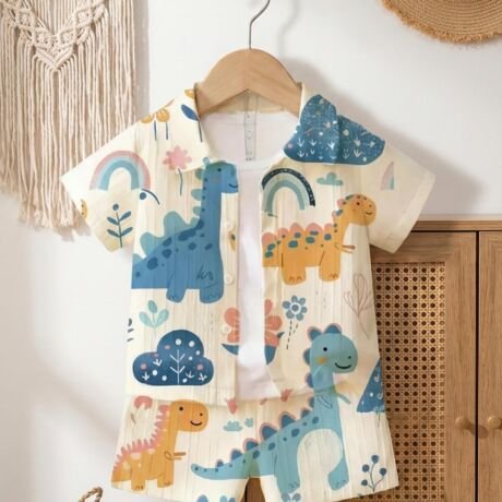 fashionable baby Boys Co ord Dress Set | Stylish Kids Clothing for Casual Wear | Regular Fit | 2-Piece Outfit Set Color Multicolor7 Size 1-2 Years