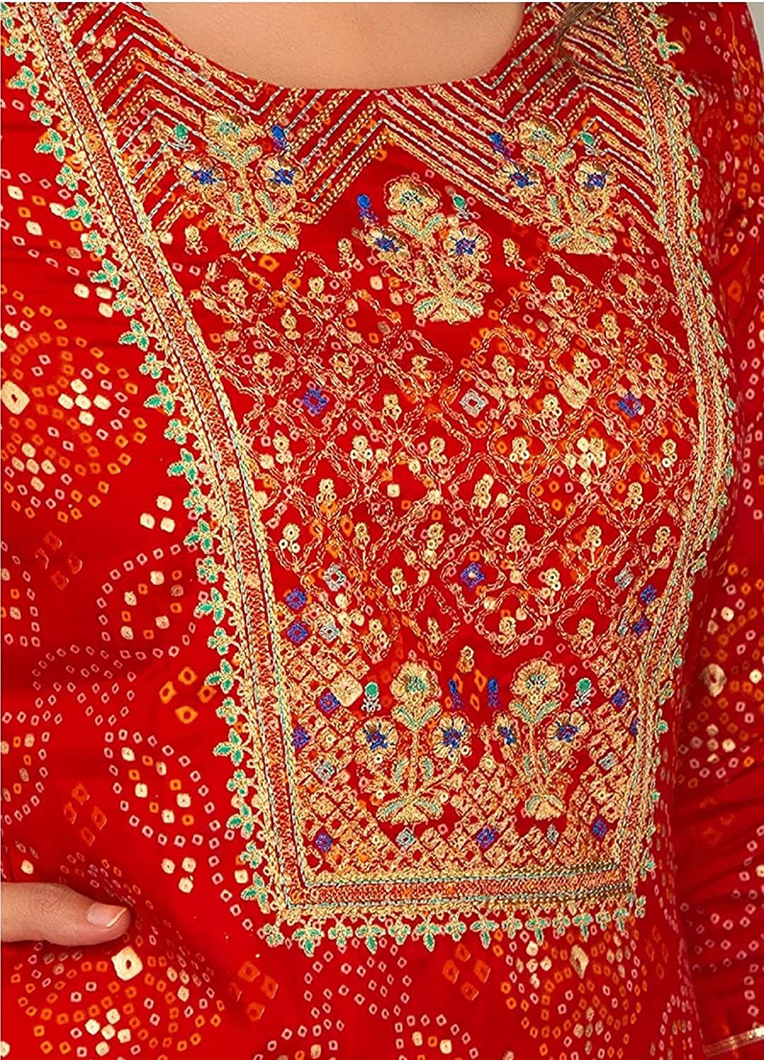 Generic Women Rayon Kurta Palazzos Set(KURTI-RD-XXL_Red_2XL) - Image 5