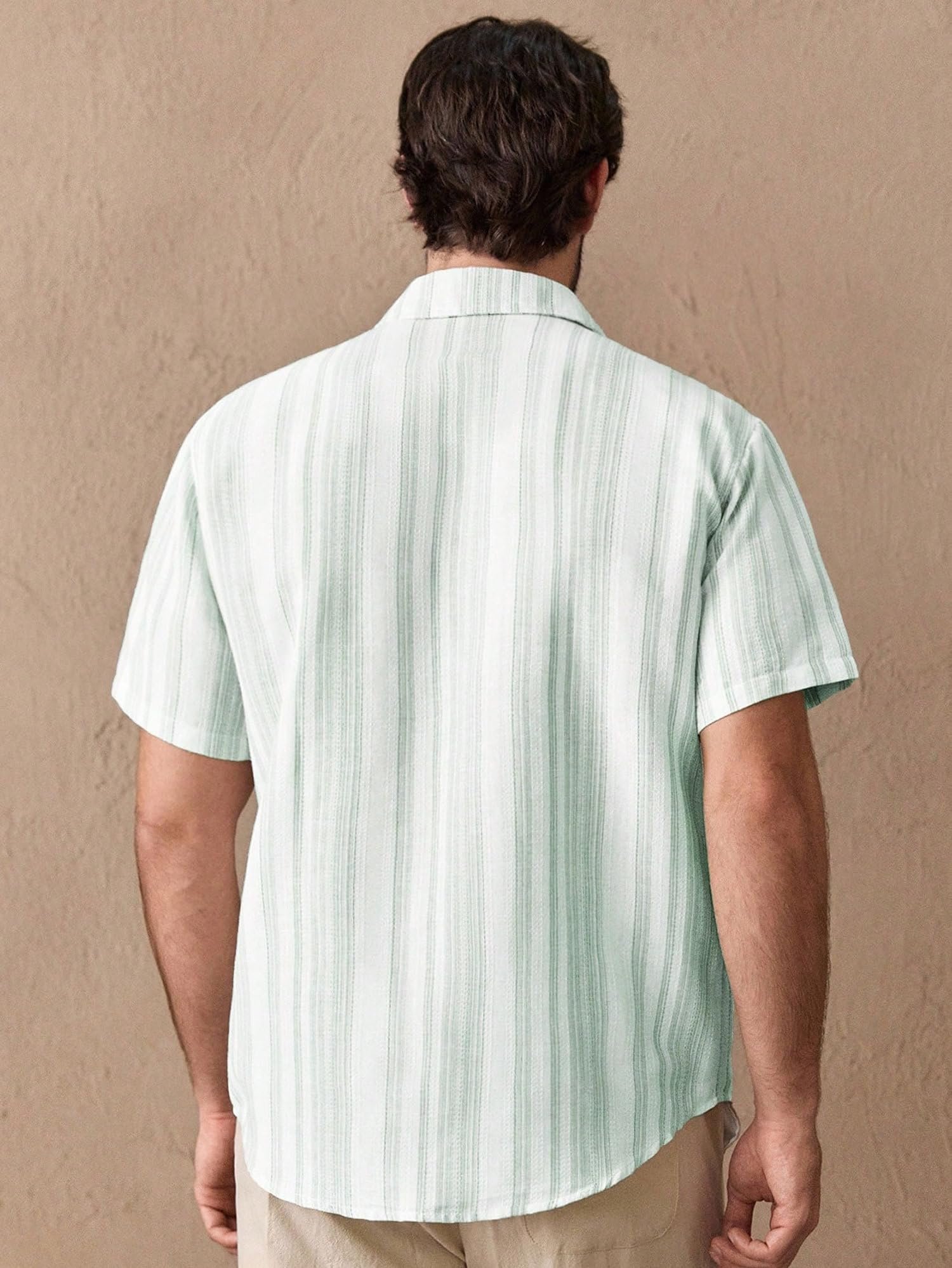 Shirt for Men || Regular Fit Stylish Shirt for Men (Lilen-Strip-Green) - Image 4