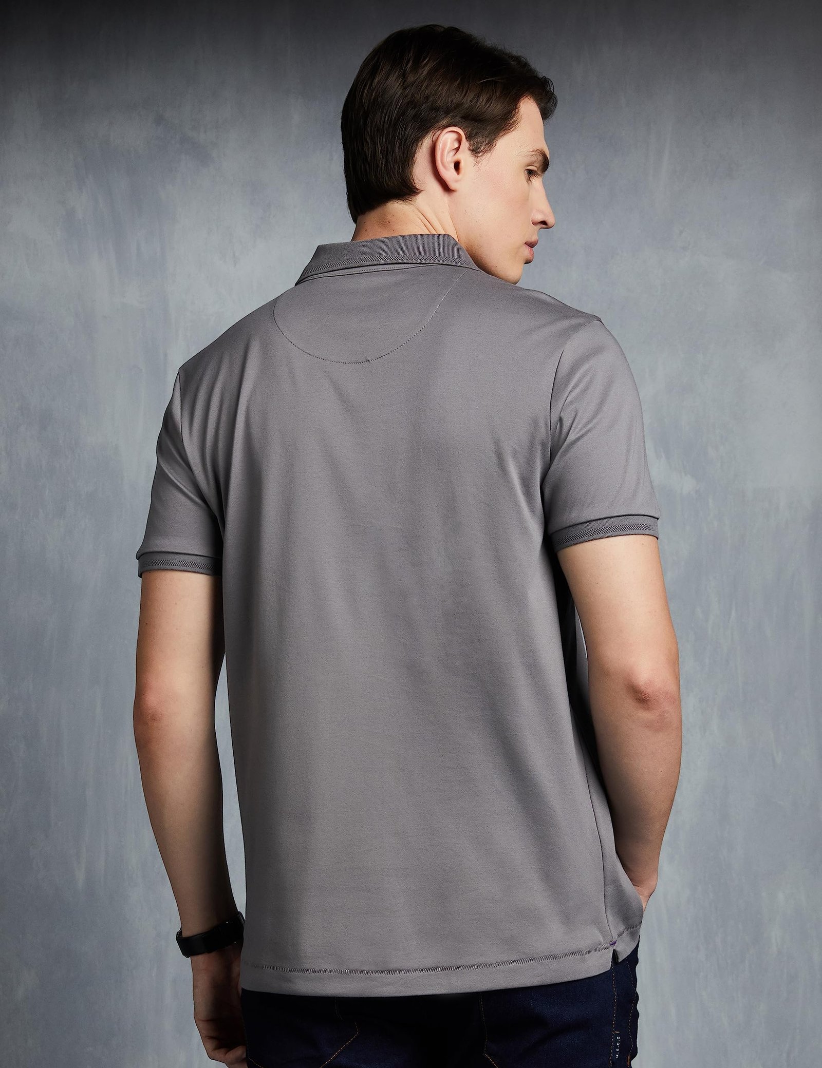 Men's Cotton Super Soft Classic Polo T-Shirt: Regular Fit (Syp-A22-Pl-01_Grey) - Image 2