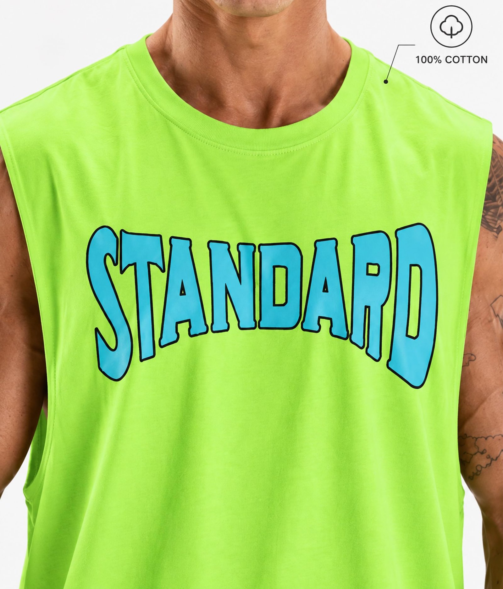 ® Men's 100% Cotton Tank Top | Round Neck Sleeveless Gym Vest | Loose Fit Casual Sportswear T-Shirt | Breathable & Lightweight Fitness Wear for Workout & Active Wear - Image 3