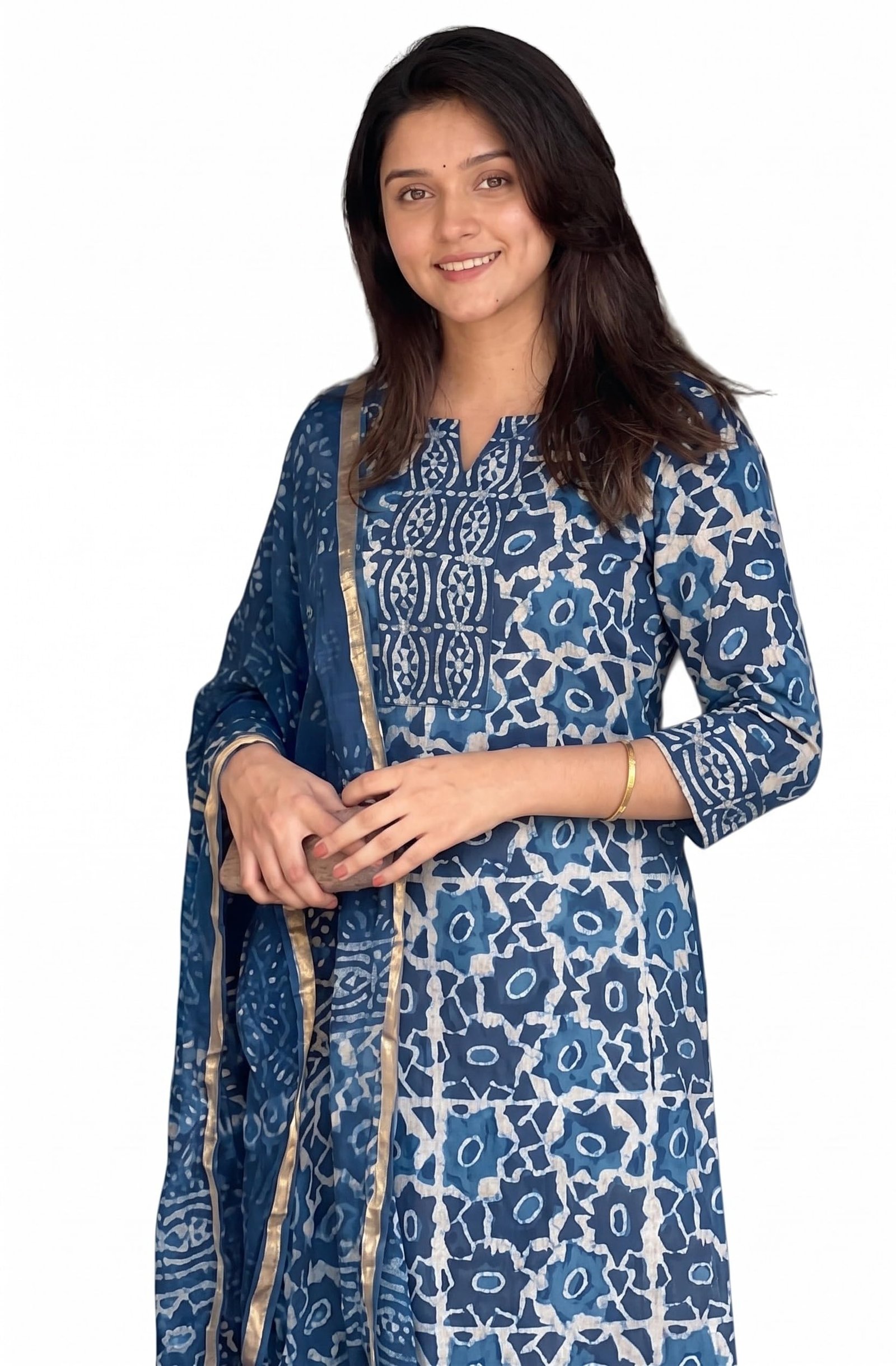 Women's Printed Straight Kurta and Pant with Dupatta Set - Image 2