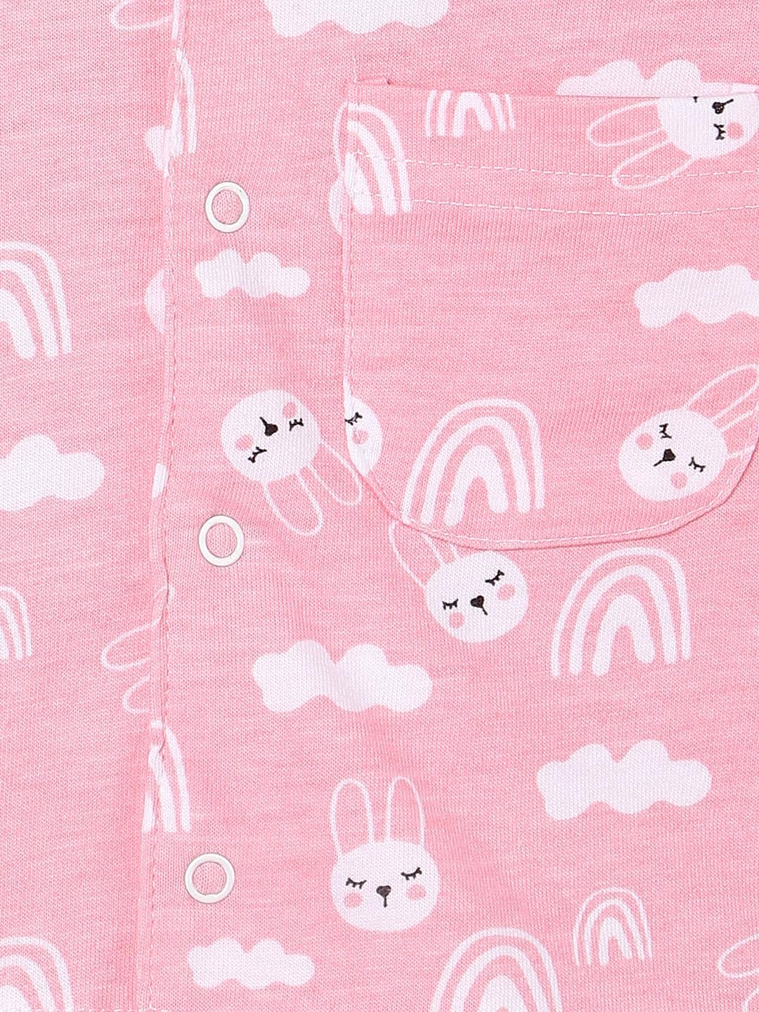 Cotton Night Suit for Kids Boys and Girls | Breathable Night Dress for Kids Boys and Girls | Printed Pajama Set | All-Season Daily Use Sleepwear | Party, Bunny | 4-5Y | Pack of 2 - Image 4