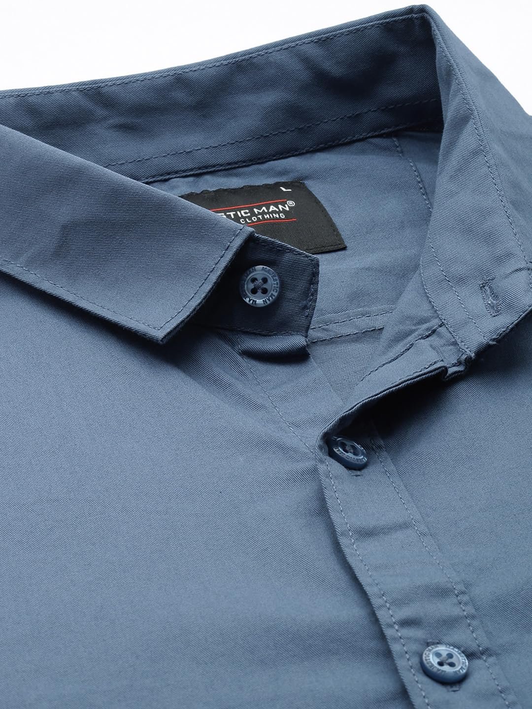 Cotton Solid Slim Fit Casual Shirt for Men (Medium, Dark Grey) - Image 6