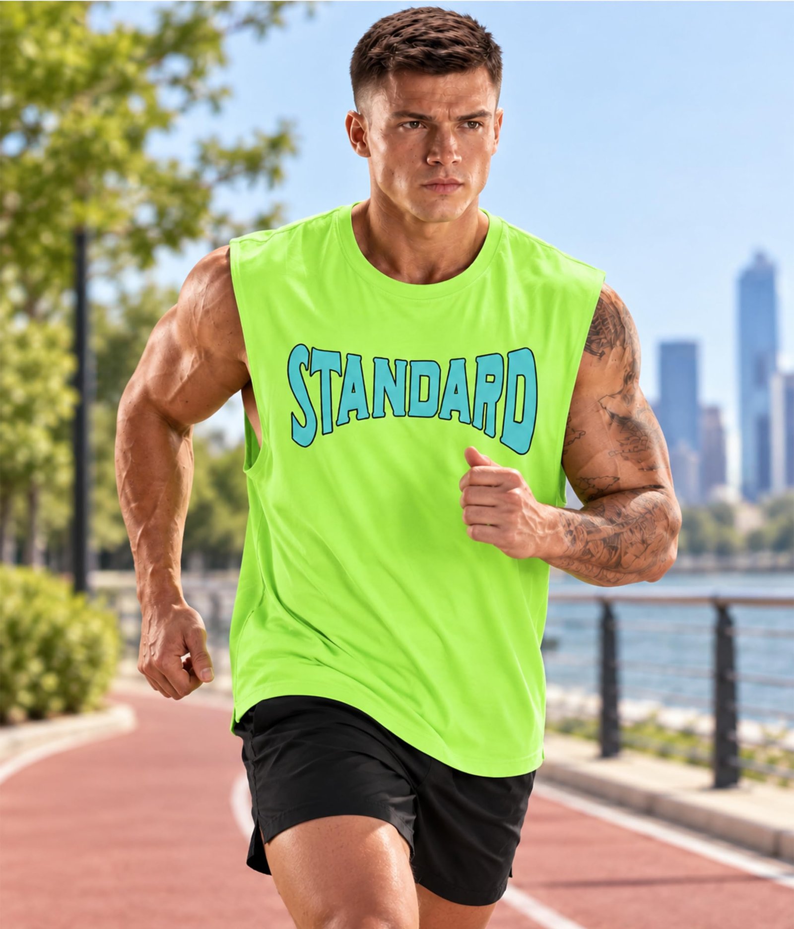 ® Men's 100% Cotton Tank Top | Round Neck Sleeveless Gym Vest | Loose Fit Casual Sportswear T-Shirt | Breathable & Lightweight Fitness Wear for Workout & Active Wear - Image 4