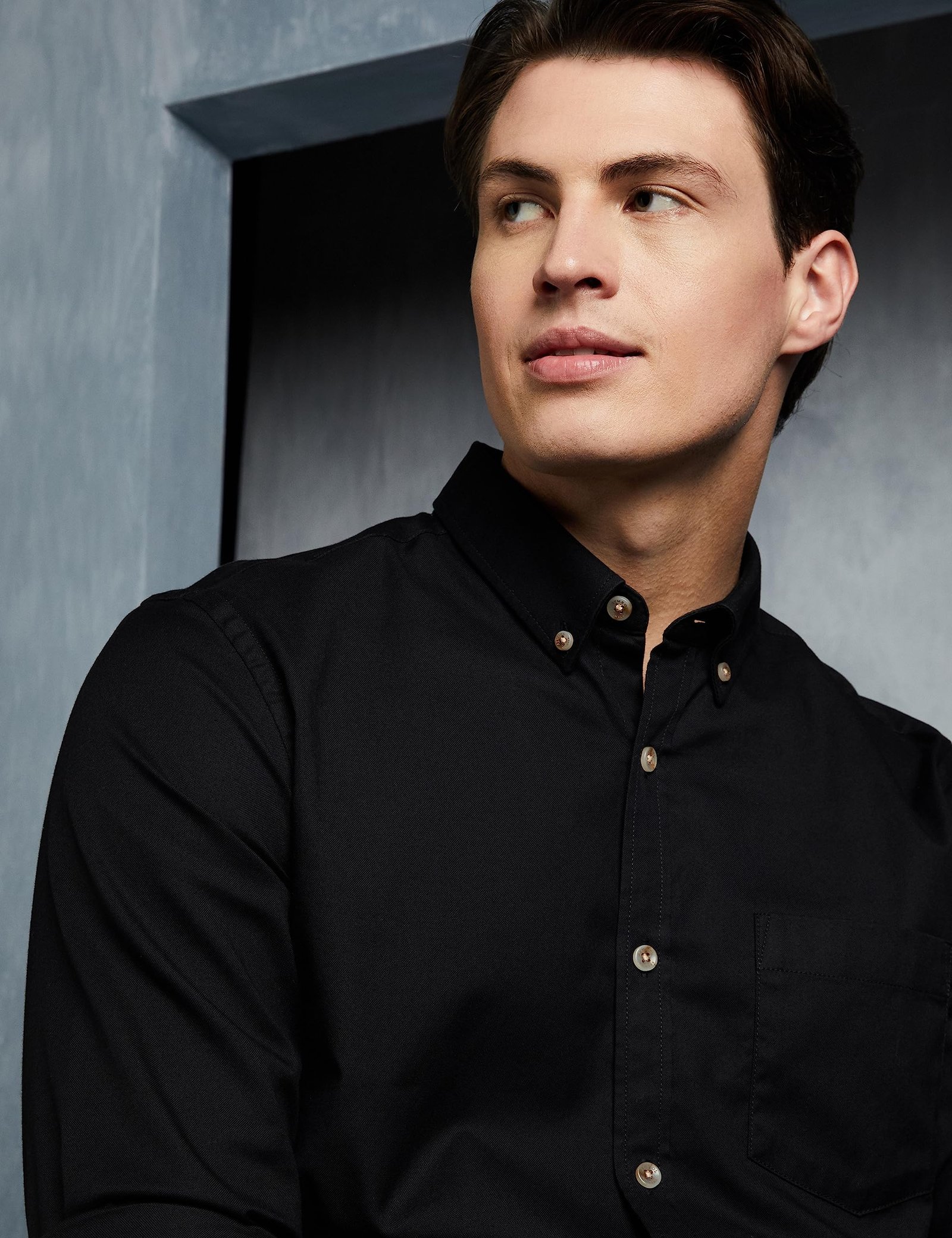 Men's Stylish Solid All Day Fresh Buttondown Casual Shirt - Regular Fit|Plain|Full Sleeve|Cotton Semi Formal Wear (Available in Plus Size & Combo Pack, Black) - Image 4