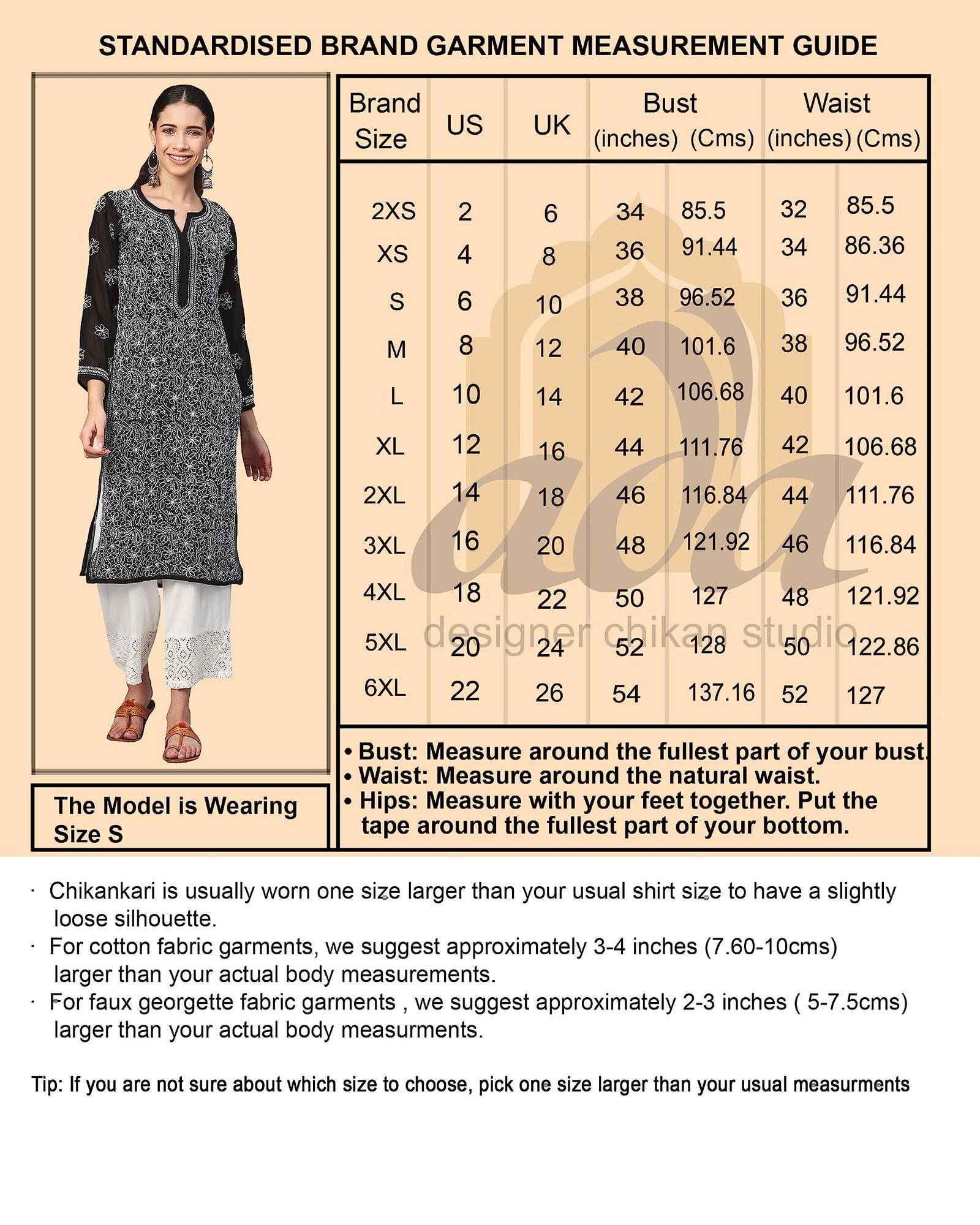 Hand Embroidered Chikankari Black Cotton Kurta for Women A411277 - Image 3