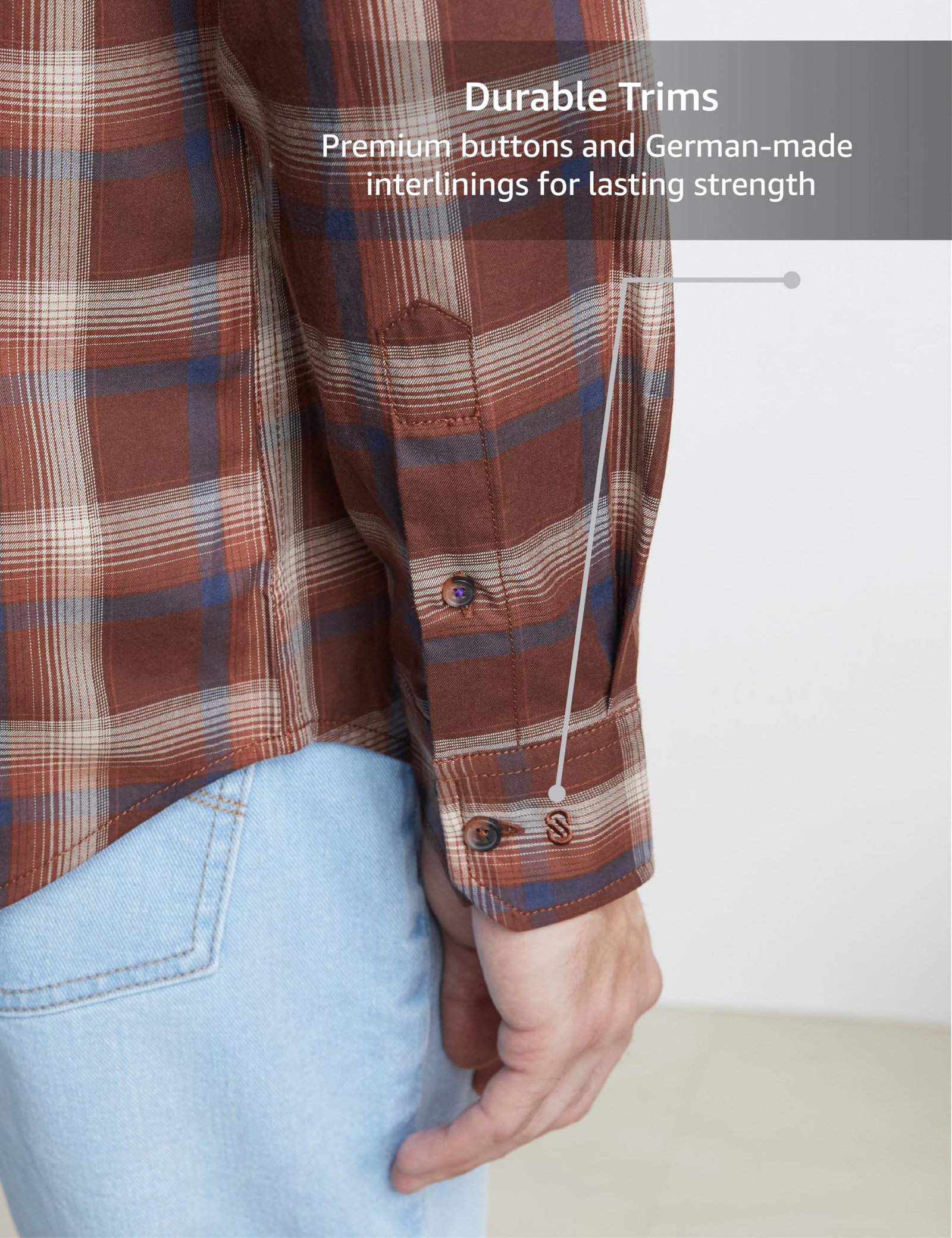 Men's Stylish Checkered Casual Shirt - Regular Fit | Full Sleeve | Pure Cotton | Smart Casual Wear (Available in Plus Size) (SP-M-S25-CS-108-Brown1-6XL) - Image 5