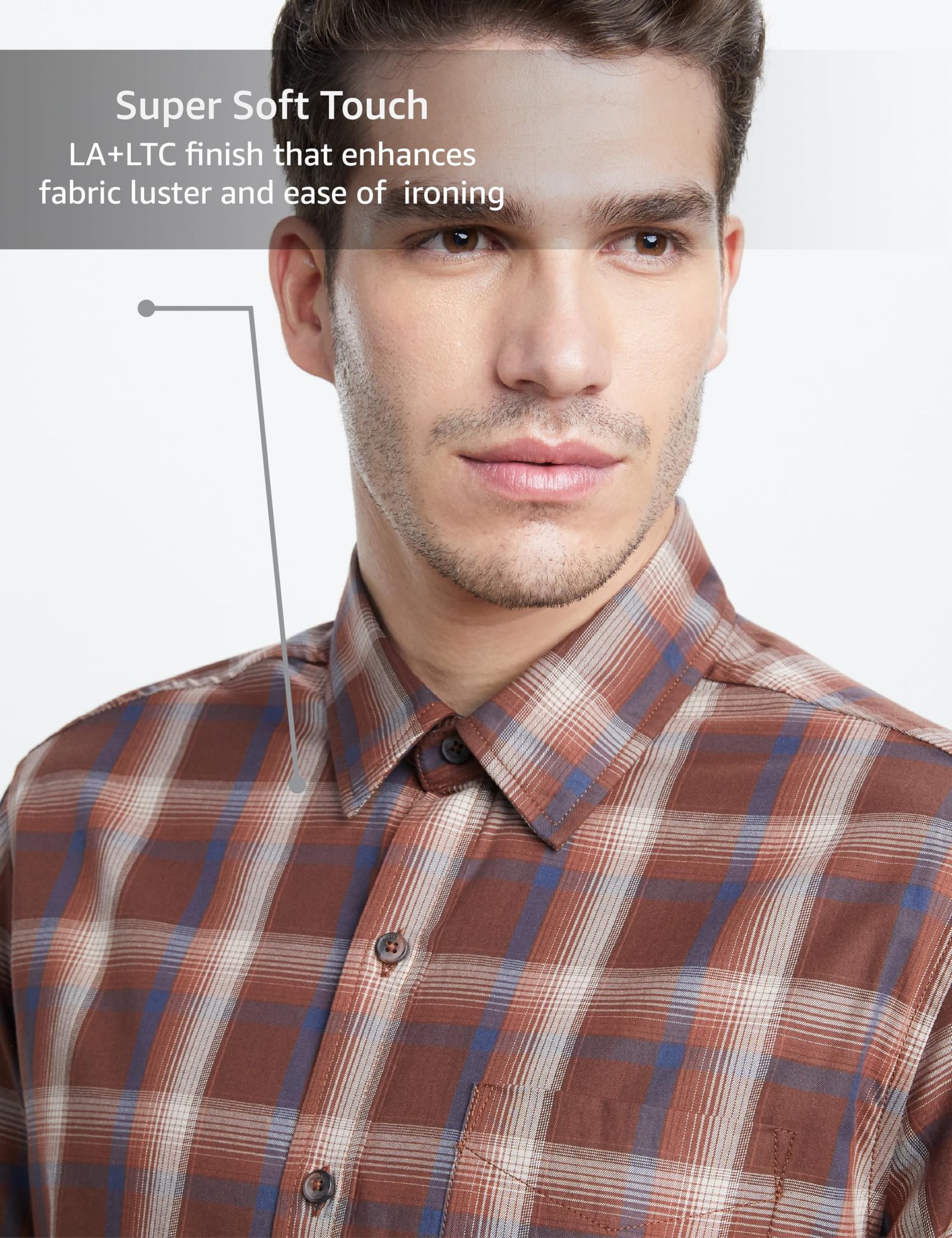 Men's Stylish Checkered Casual Shirt - Regular Fit | Full Sleeve | Pure Cotton | Smart Casual Wear (Available in Plus Size) (SP-M-S25-CS-108-Brown1-6XL) - Image 4
